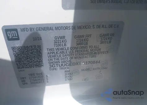 2025 GMC Sierra 1500 4Wd Short Box Denali from USA, damaged, VIN 3GTUUGEDXSG170844